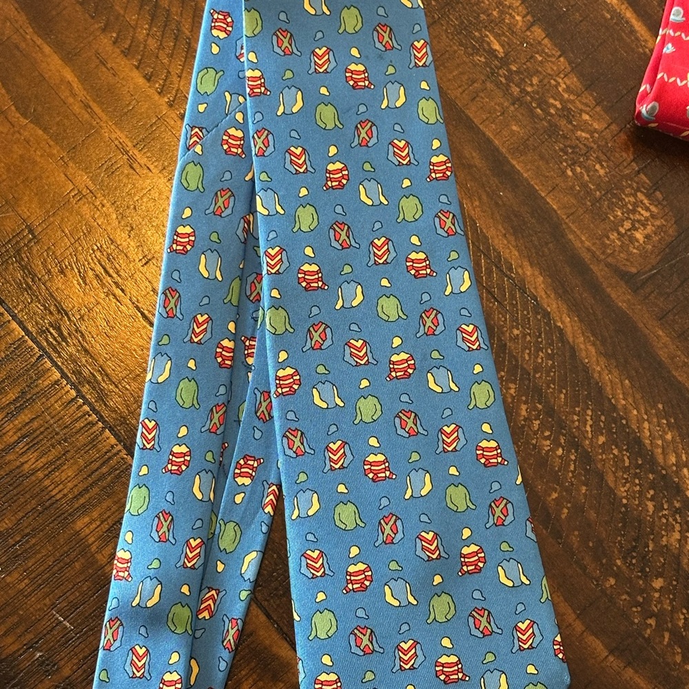 Hermes Blue Tie with Playful Pattern